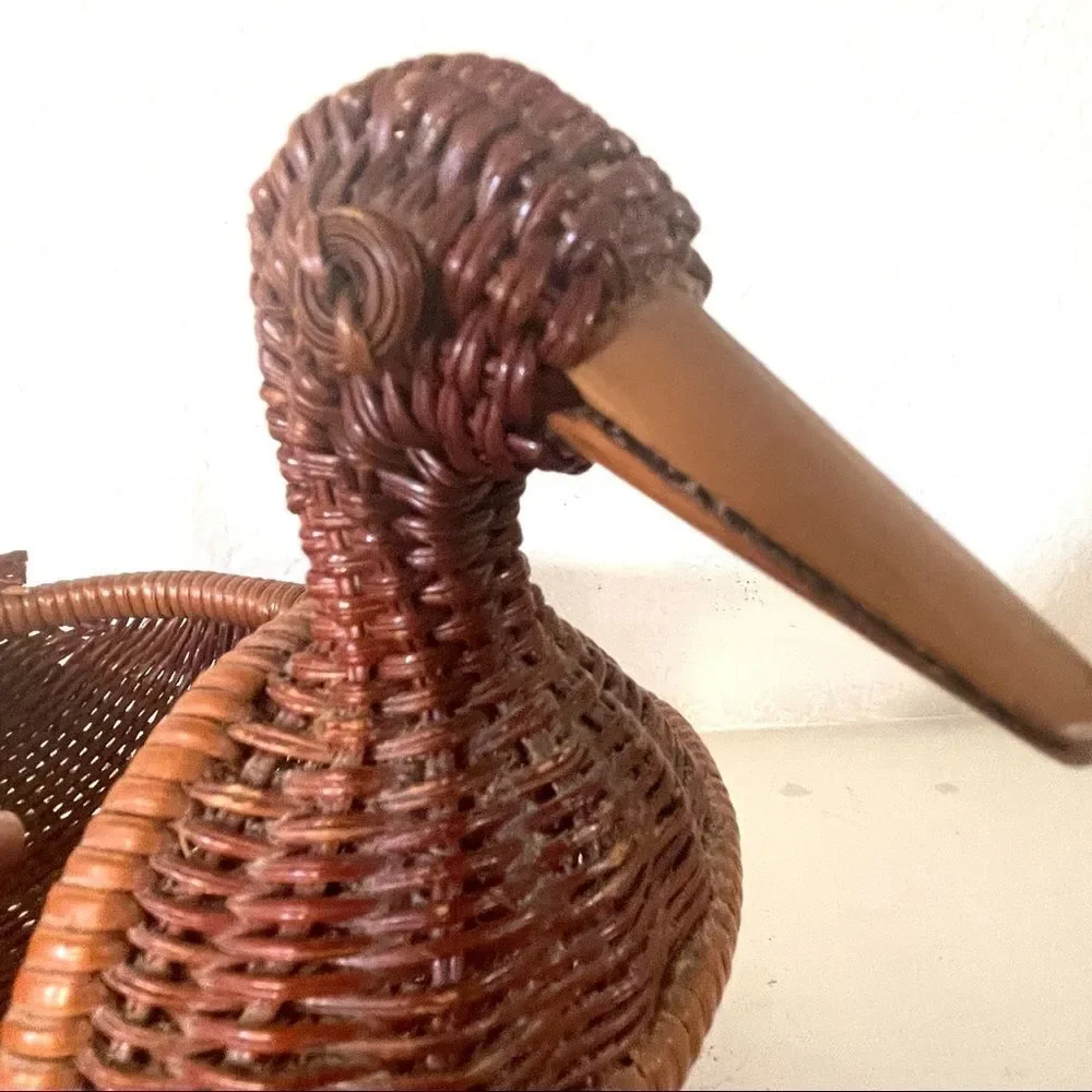 Vintage duck rattan basket